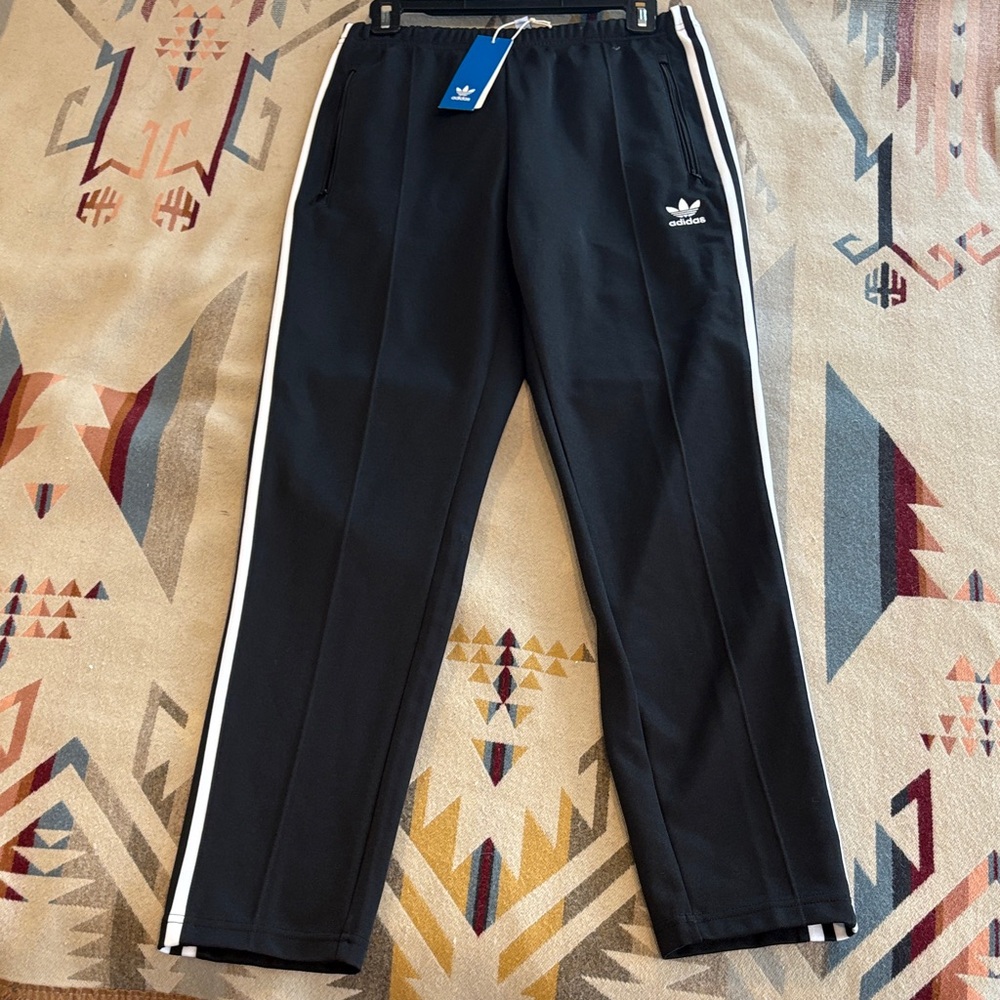Adidas Black Joggers with White Accents